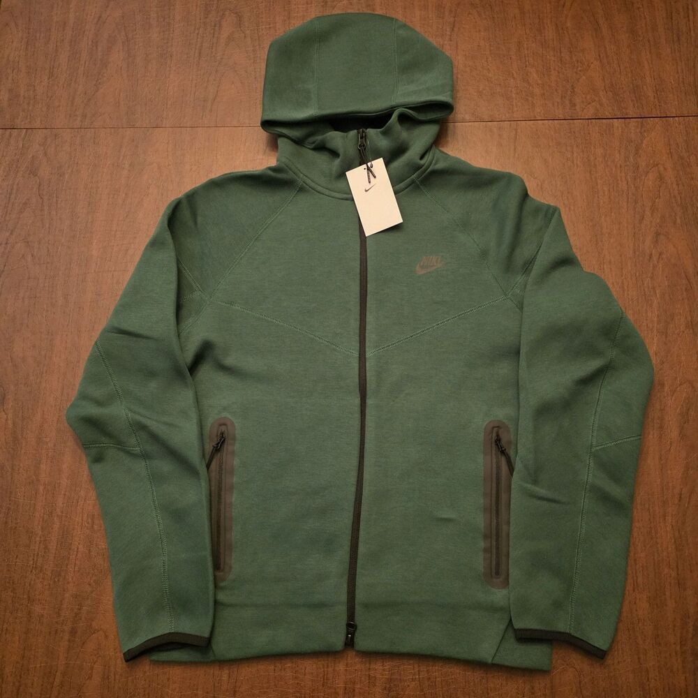 Nike Tech Fleece Windrunner Green Full Zip Hoodie FQ1883-341 Men's Size M